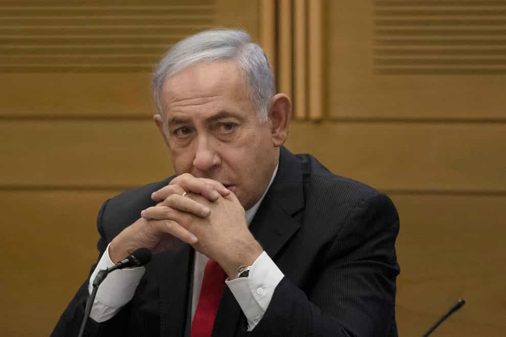 Former Israeli prime minister Benjamin Netanyahu was admitted to hospital in Jerusalem after complaining of chest pains (Maya Alleruzzo/AP)