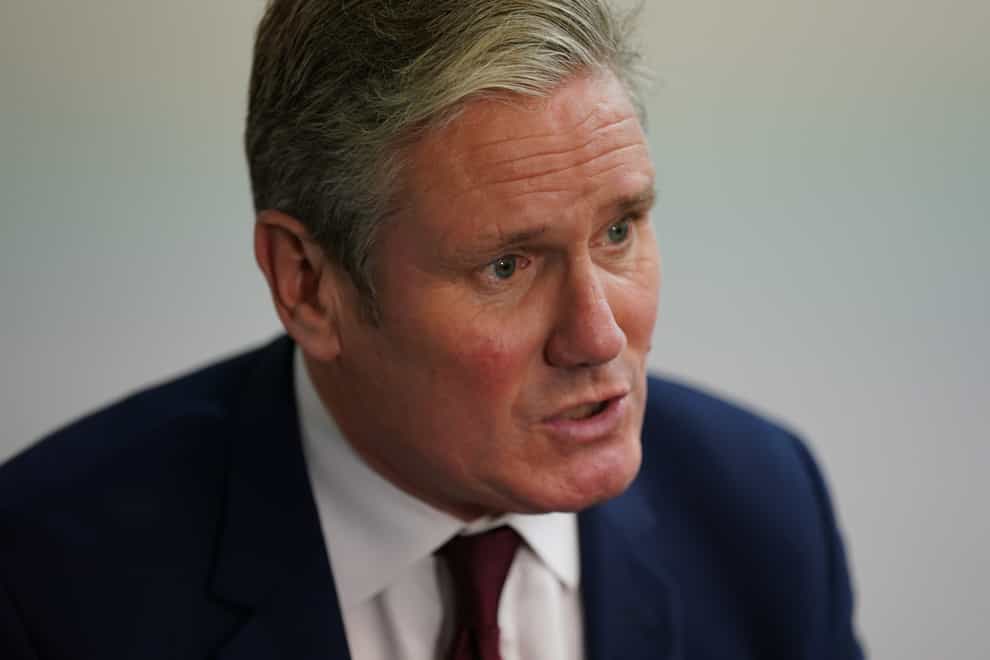 Sir Keir Starmer during a visit to Wolverhampton to discuss the current housing market instability. (Jacob King/PA)