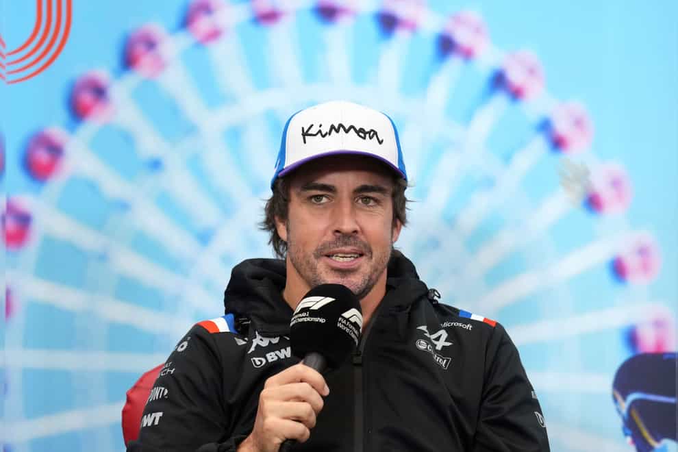 Alpine’s Fernando Alonso went fastest in first practice for the Japanese Grand Prix (Eugene Hoshiko/AP)