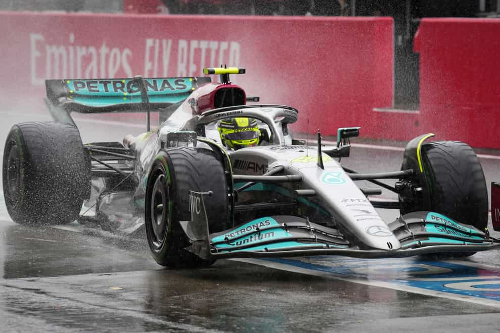 Lewis Hamilton was second only to Mercedes team-mate George Russell in second practice for the Japanese Grand Prix (Eugene Hoshiko/AP)