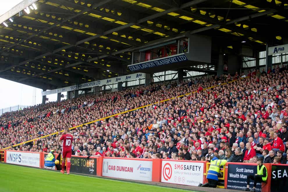 About 4,000 Aberdeen fans are expected at Tannadice (Jeff Holmes/PA)