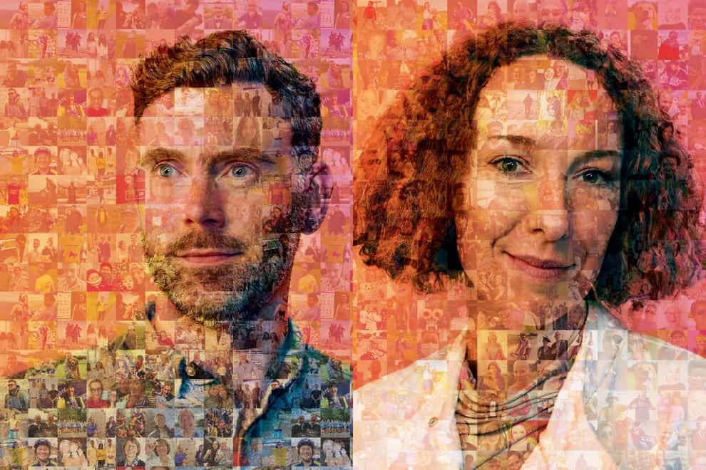 Mosaics of Adam Coulson (left) and Dr Christine Dufes (right) (World Cancer Research/PA)