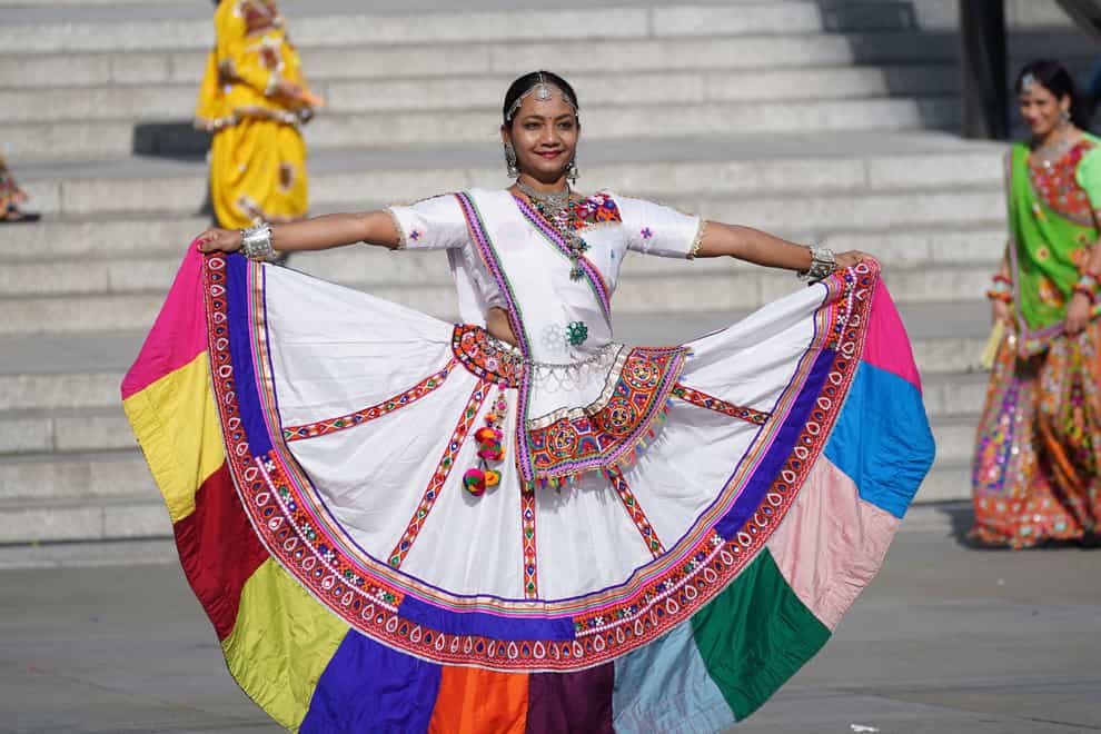 A dancer performs at Diwali on the Square (Yui Mok/PA)