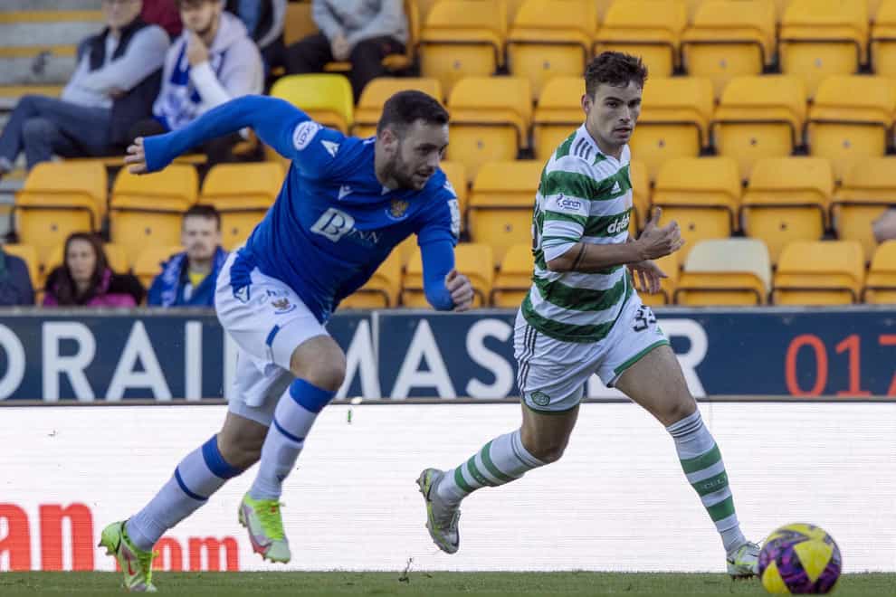 Celtic’s Matt O’Riley performed a different role in Perth (Jeff Holmes/PA)