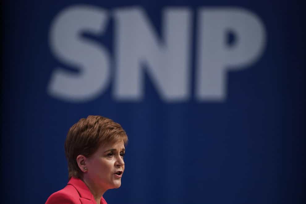 First Minister Nicola Sturgeon closed the SNP conference in Aberdeen on Monday (Andrew Milligan/PA)