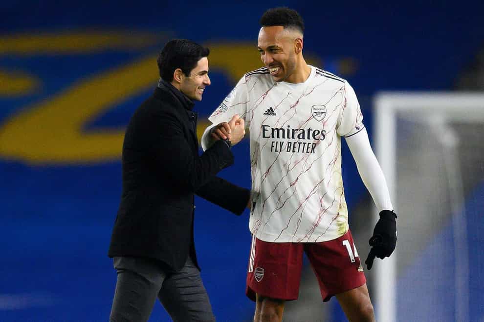 Mikel Arteta’s relationship with his captain Pierre-Emerick Aubameyang soured last year. (Mark Pain/Alamy)