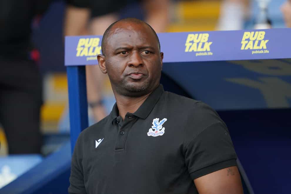 Patrick Vieira’s Crystal Palace visit bottom-placed Leicester on Saturday (Zac Goodwin/PA)