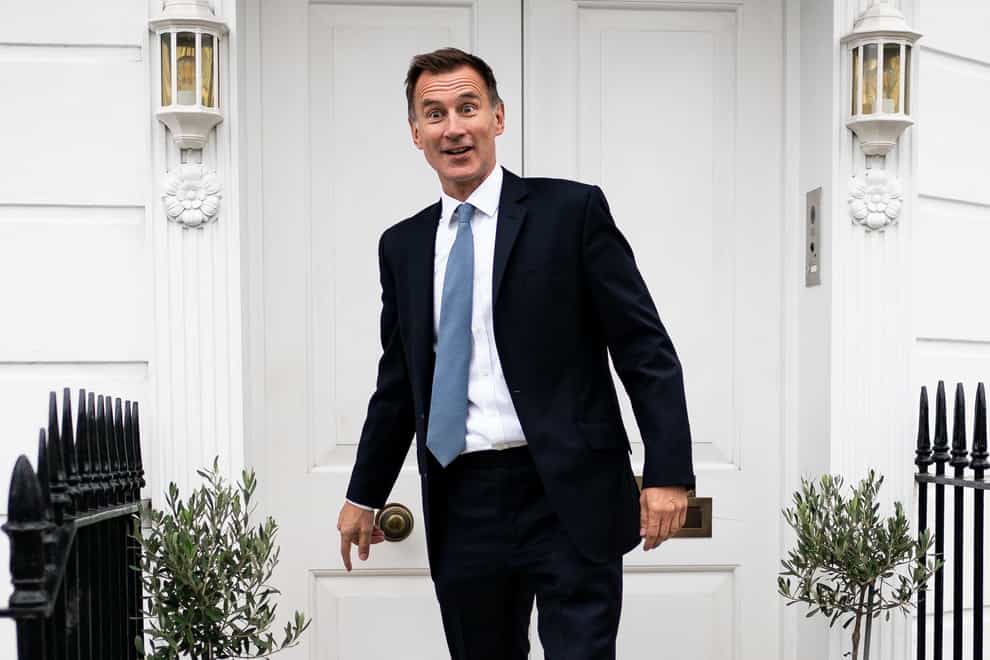 Jeremy Hunt, the new Chancellor, effectively signalled plans to tear up the Prime Minister’s economic agenda (Aaron Chown/PA)