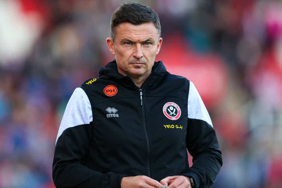 Paul Heckingbottom felt Sheffield United were wasteful in drawing with Blackpool (Barrington Coombs/PA)