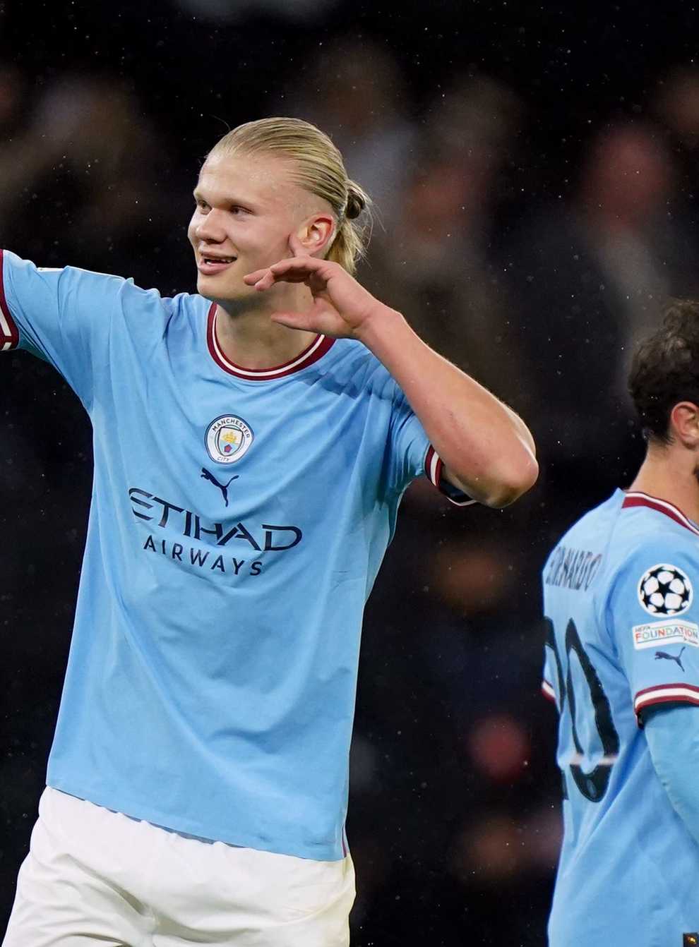 Erling Haaland has impressed Pep Guardiola on and off the ball (Tim Goode/PA)