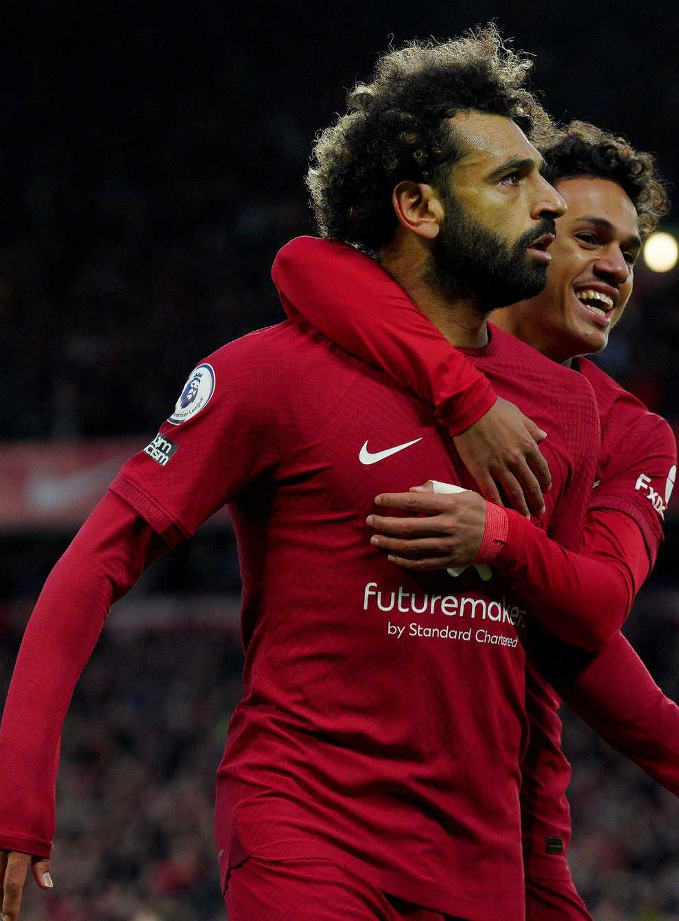 Mohamed Salah celebrates his winner (Peter Byrne/PA)