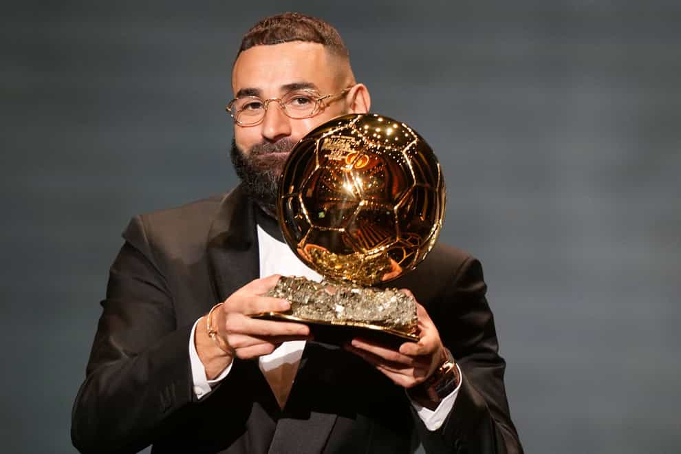 Karim Benzema capped a memorable year with the 2022 Ballon d’Or trophy (Francois Mori/AP)