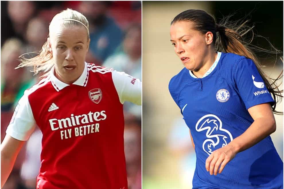 Arsenal’s Beth Mead (left) and Chelsea’s Fran Kirby (Rhianna Chadwick/Tim Goode/PA).