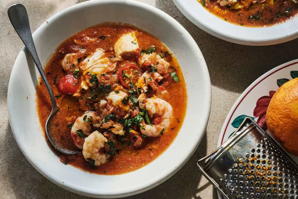 Spicy fish soup with tomatoes and orange zest (Haarala Hamilton/PA)