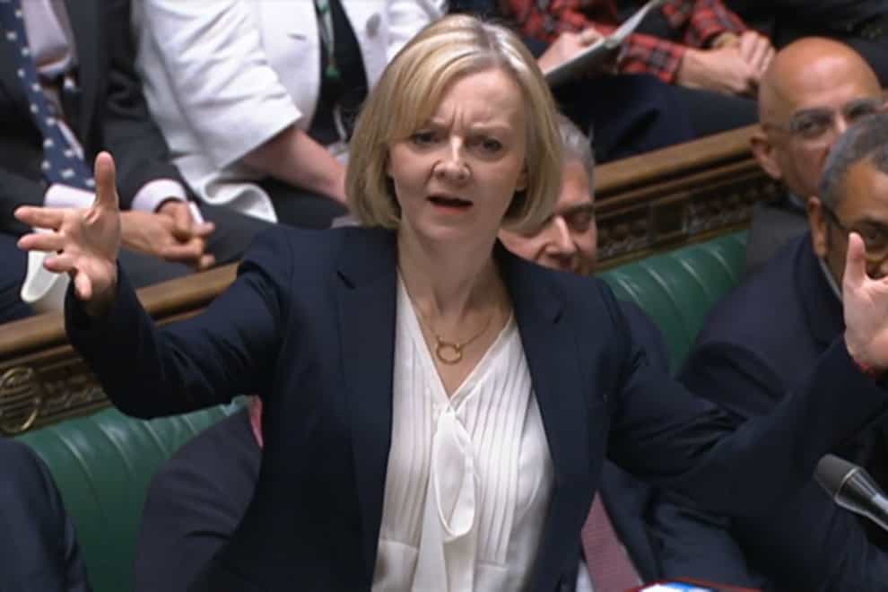 Liz Truss speaks during Prime Minister’s Questions (House of Commons/PA)