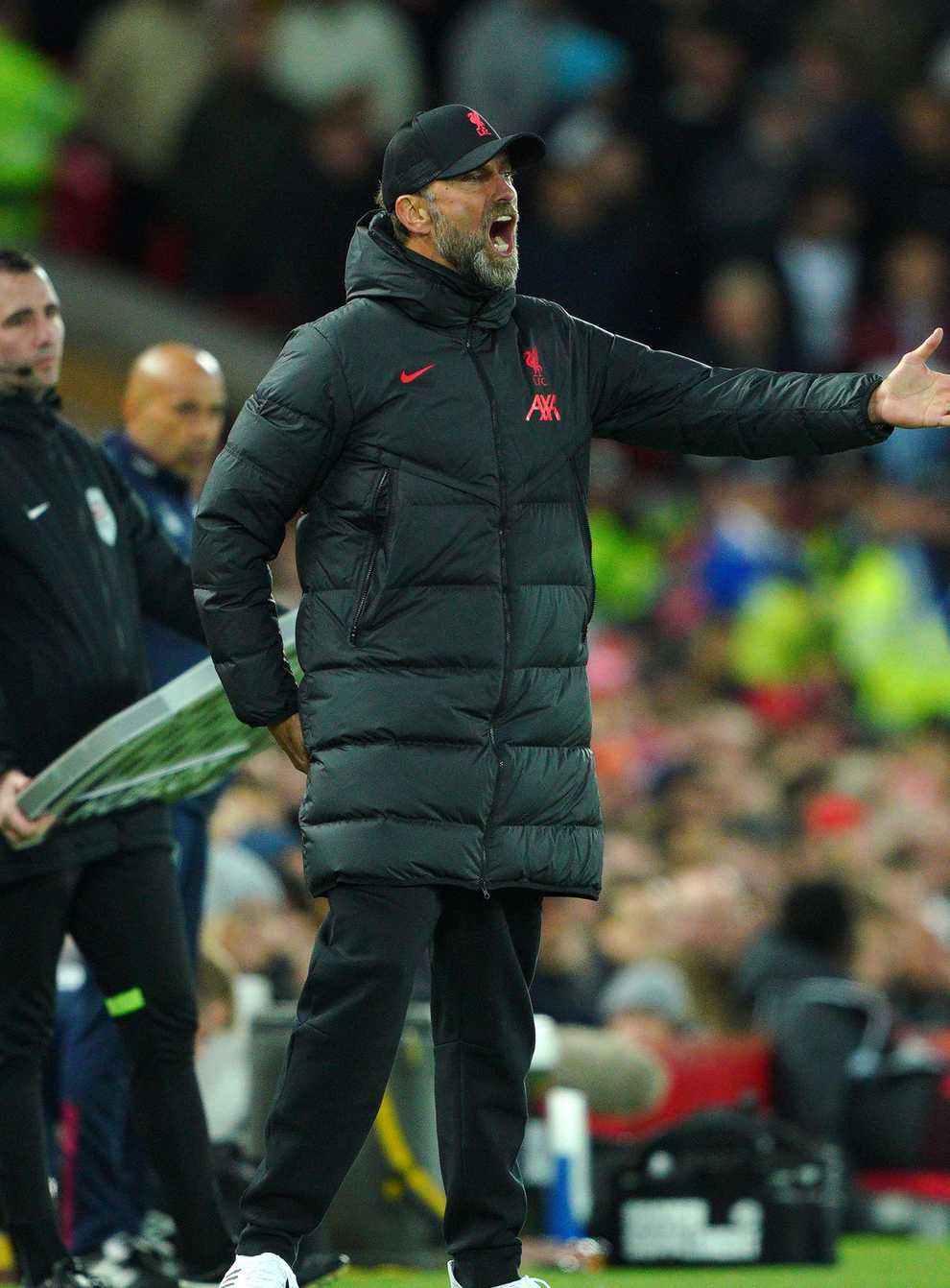 Jurgen Klopp was back on the touchline after receiving an FA charge (Peter Byrne/PA)