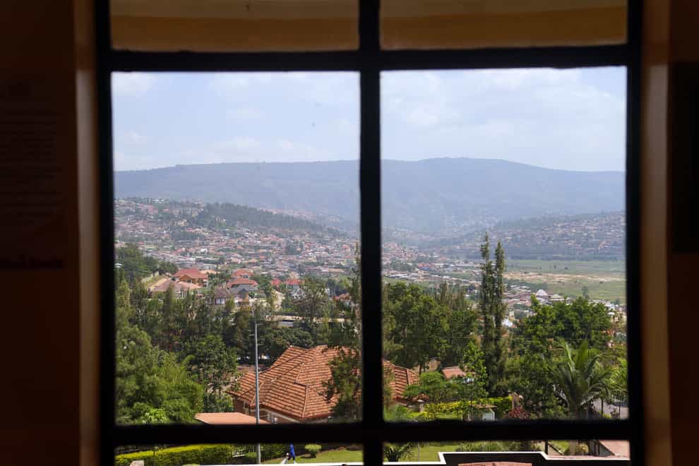 The view from the top floor of the accommodation block at the Hope Hostel in Kigali, Rwanda (Victoria Jones/PA)