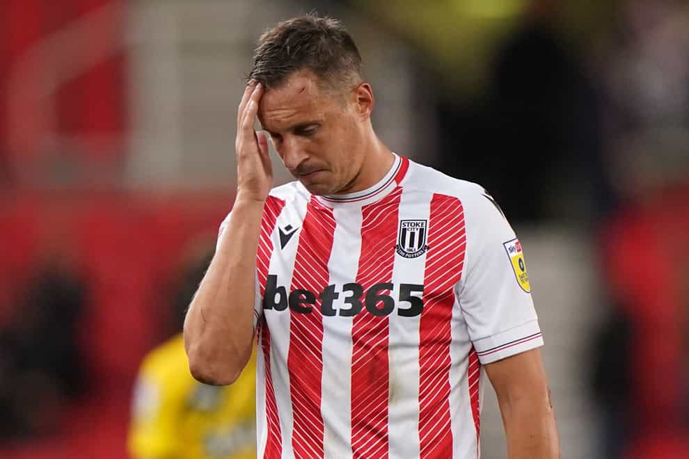 Stoke defender Phil Jagielka is being monitored after picking up a head injury (Tim Goode/PA)