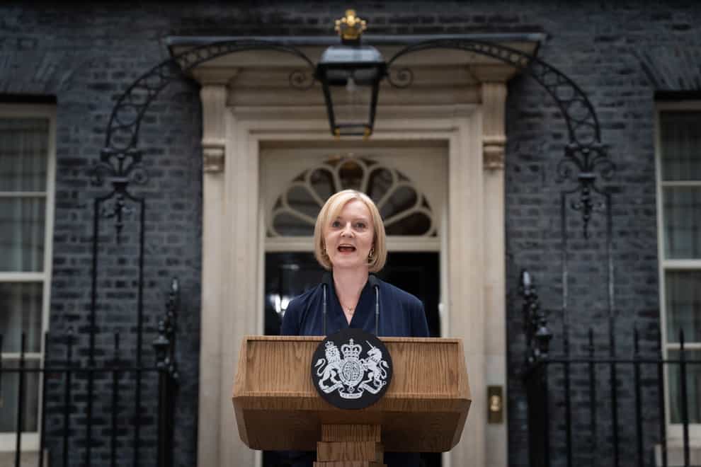 Liz Truss has given a notably short resignation speech outside No 10 reflecting her brief time as Prime Minister (PA)