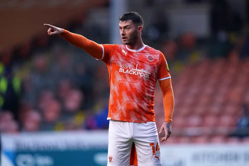 Gary Madine is a doubt for Blackpool’s clash with Preston (Martin Rickett/PA)