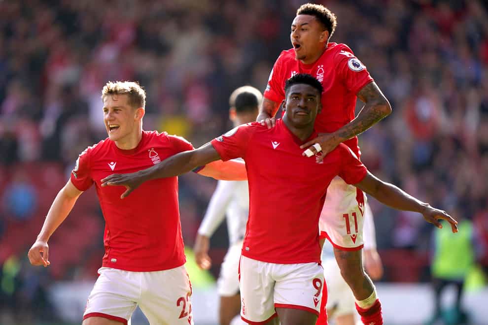 Taiwo Awoniyi scored the winner on a memorable afternoon for Nottingham Forest against Liverpool (Joe Giddens/PA)