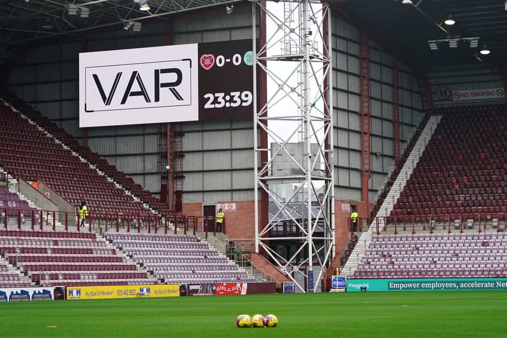 VAR made its mark at Tynecastle and elsewhere (Jane Barlow/PA)