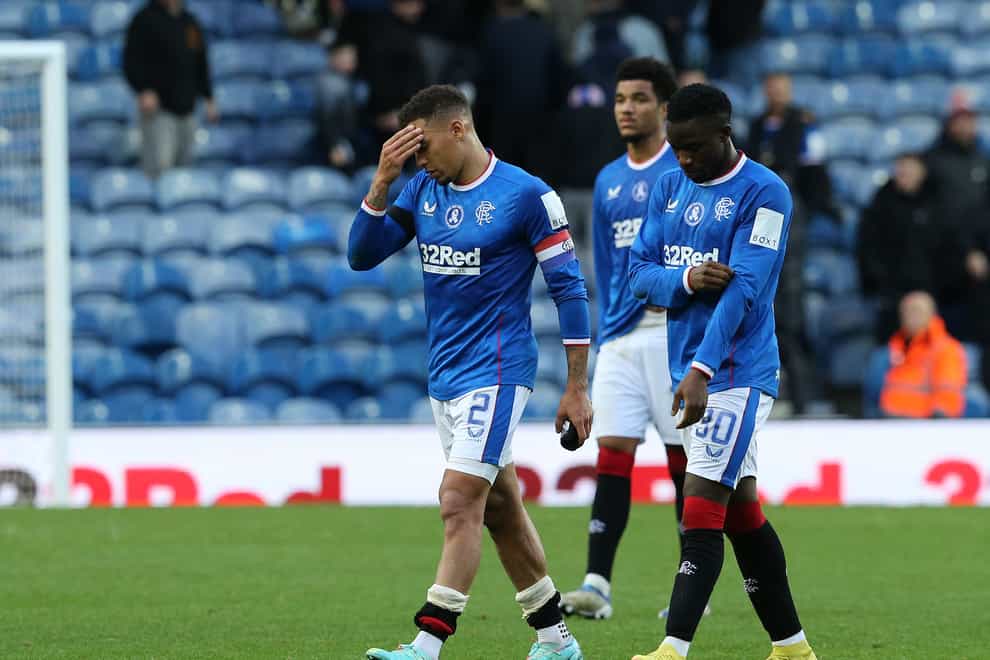 Skipper James Tavernier (left) apologises to Rangers fans after Livingston draw (Robert Perry/PA)
