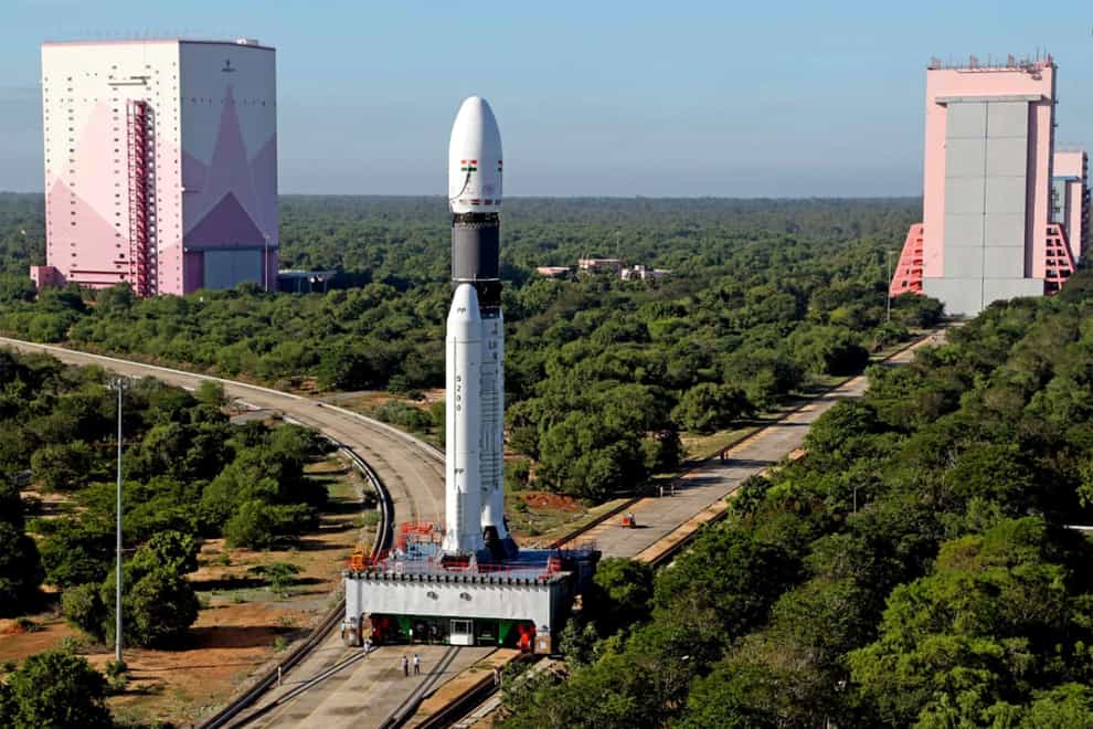 India has launched a rocket carrying 36 internet satellites for the London-based company OneWeb (Indian Space Research Organisation/AP)