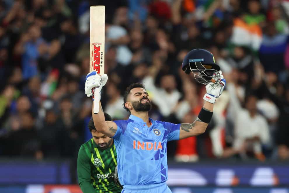 Virat Kohli underpinned India’s victory (Asanka Brendon Ratnayake/AP)