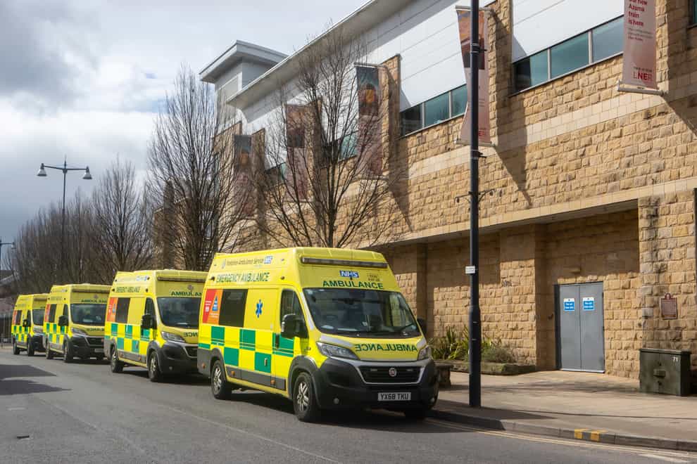 Ambulances outside the Harrogate Convention Centre (Danny Lawson/PA)