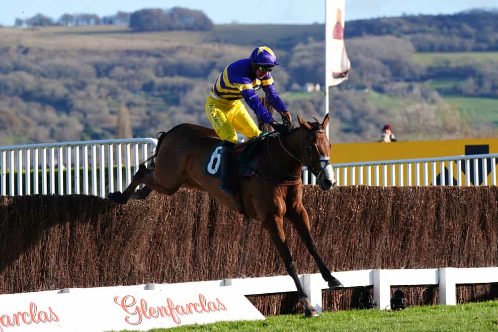 Corach Rambler and Derek Fox coming home to win the Tiggys Trust Novices’ Limited Handicap Chase during day one of The International meeting at Cheltenham Racecourse (David Davies/PA)