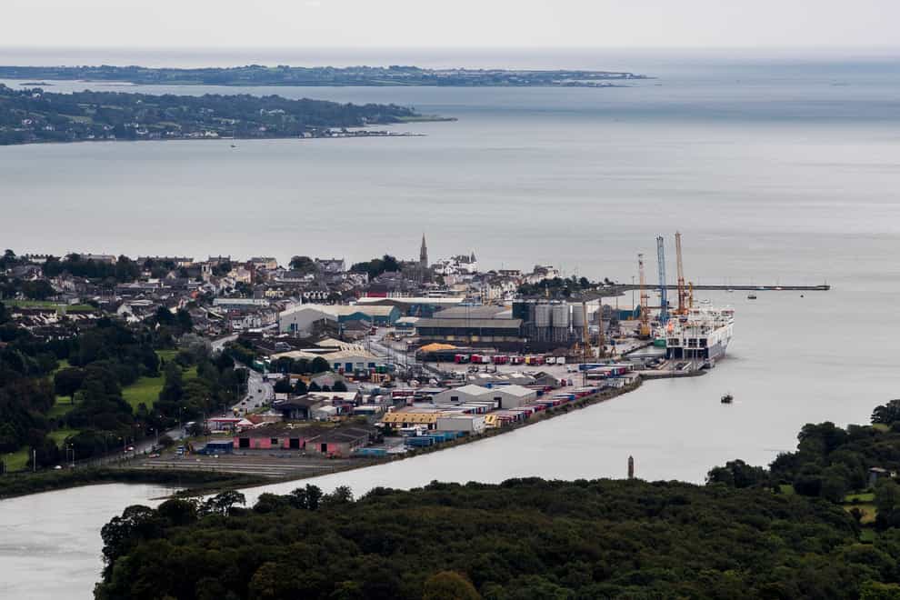 Narrow Water Point and Warrenpoint Port seen from Flagstaff Viewpoint on the hills outside Newry where the Newry River flows out to Carlingford Lough, the UK and Republic of Ireland share a border through the lough (Liam McBurney/PA)