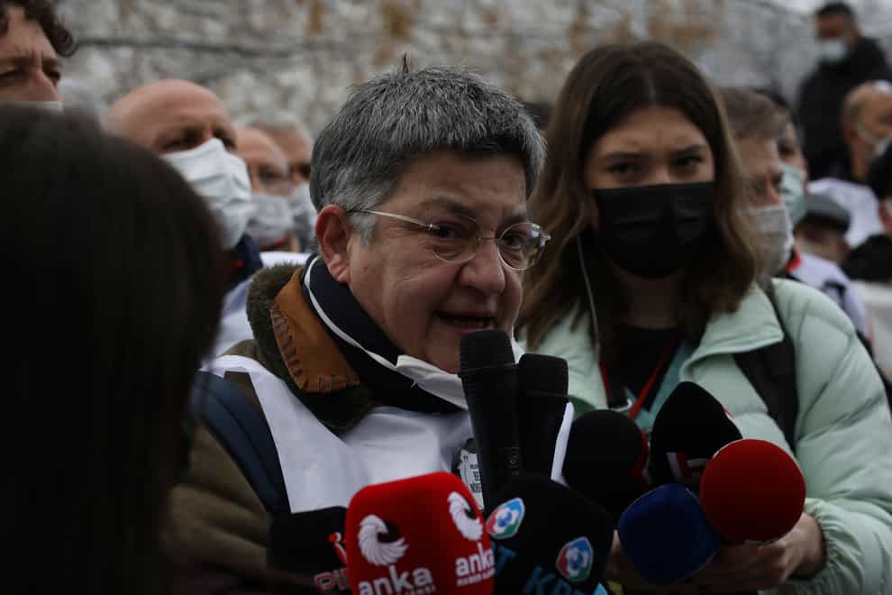 Dr Sebnem Korur Fincanci, the head of the Turkish Medical Association, has been detained after calling for an investigation into allegations that the Turkish military used chemical weapons against Kurdish militants in northern Iraq (Burhan Ozbilici/AP)
