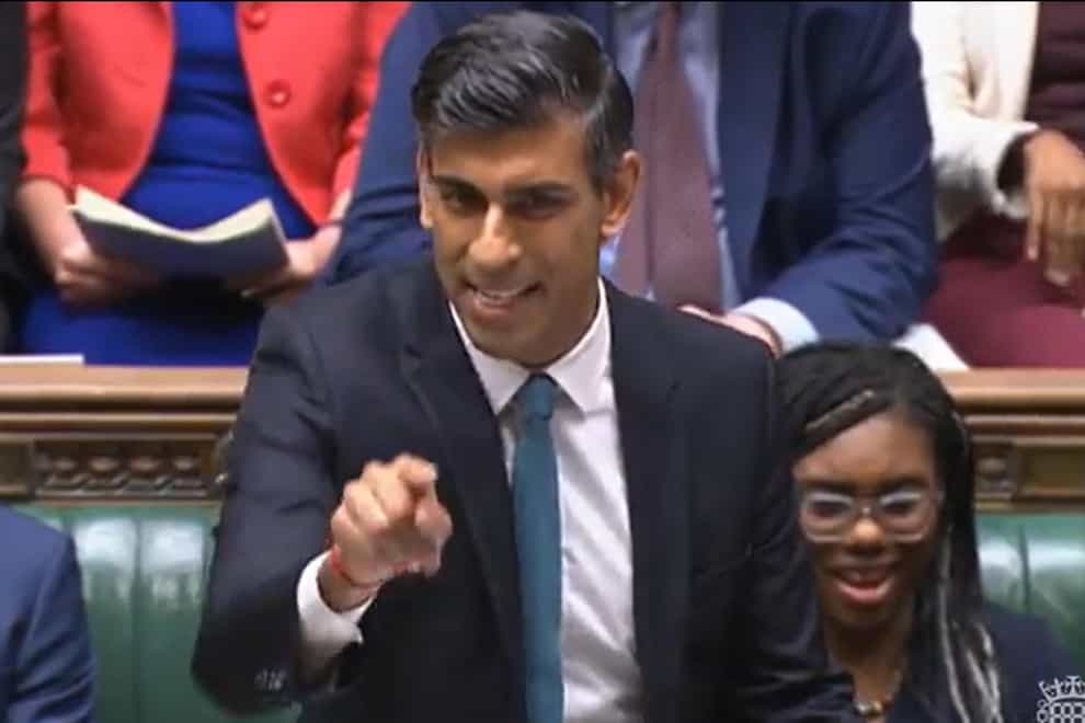 Prime Minister Rishi Sunak speaking during Prime Minister’s Questions (House of Commons/PA)