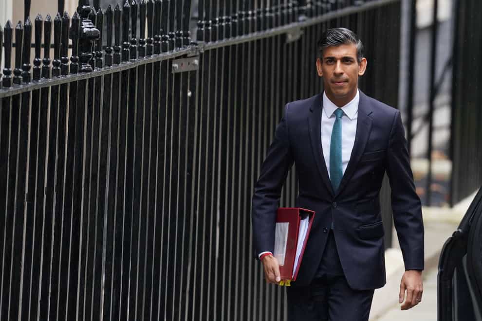 Rishi Sunak departs 10 Downing Street, Westminster, London, to attend his first Prime Minister’s Questions as Prime Minister at the Houses of Parliament (Stefan Rousseau/PA)