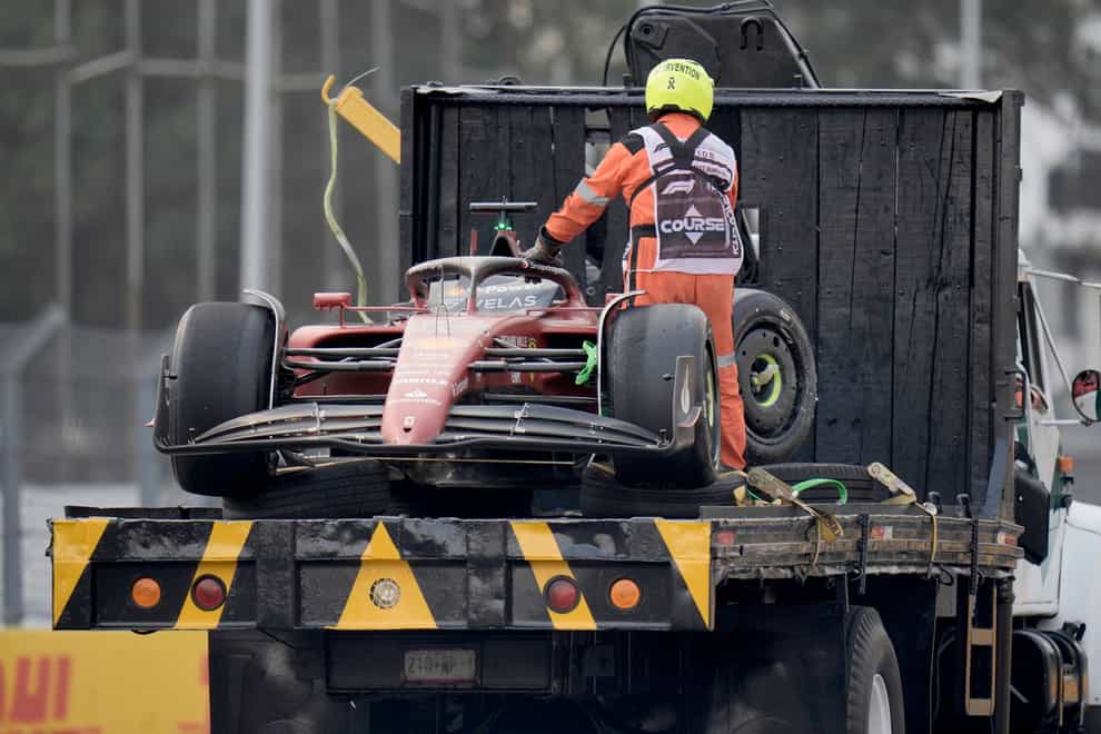 Charles Leclerc crashed out of second practice for the Mexican Grand Prix (Moises Castillo/AP)