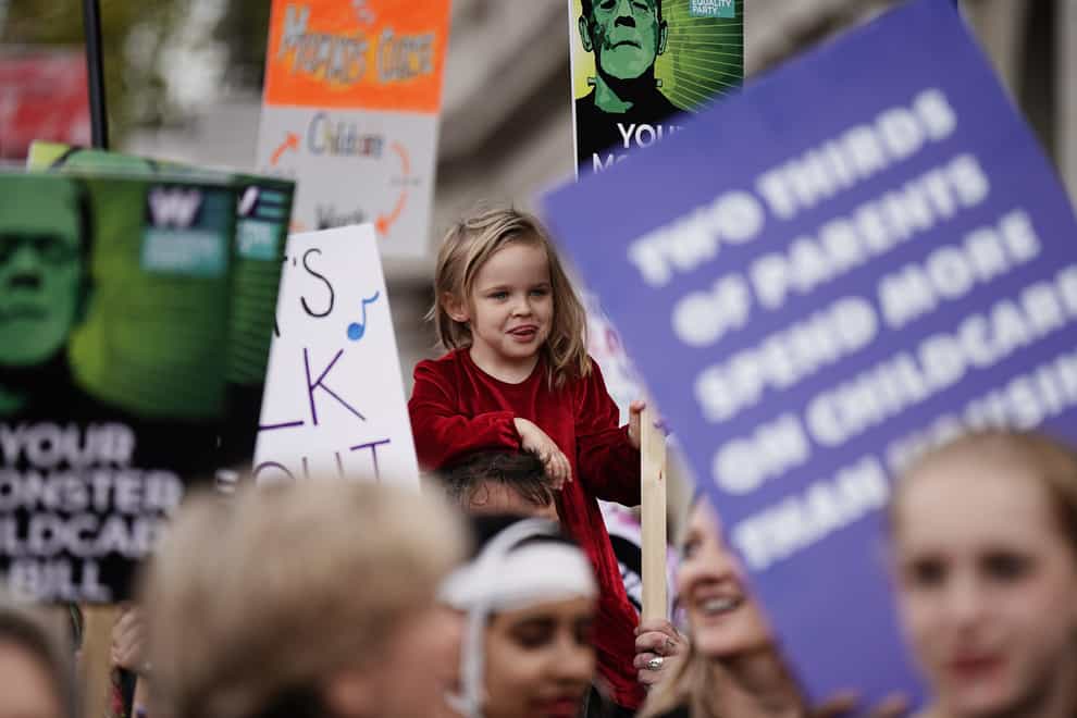 Demonstrators take part in the March of the Mummies protest in London (Aaron Chown/PA Wire)