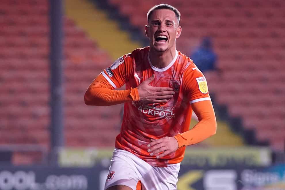 Jerry Yates was on target yet again for Blackpool’s winner (Martin Rickett/PA)