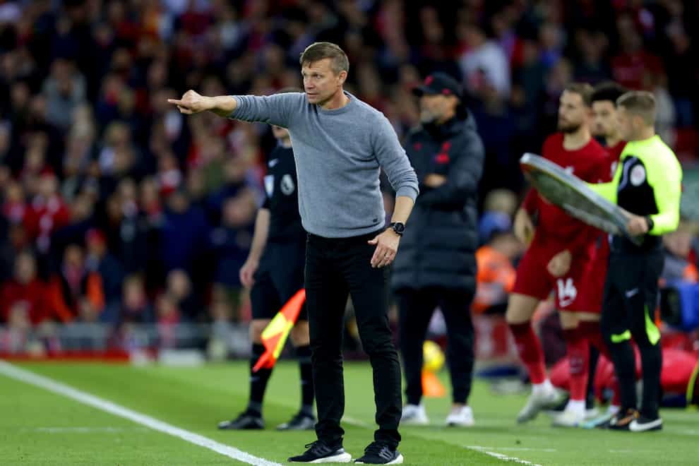 Leeds manager Jesse Marsch saw his side claim victory at Liverpool (Richard Sellers/PA)