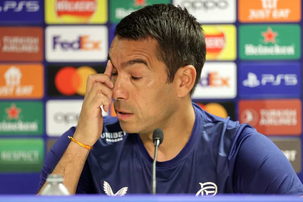 Giovanni van Bronckhorst’s side are in danger of the worst ever Champions League record (Steve Welsh/PA)