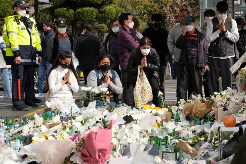 South Korea’s police chief admitted ‘a heavy responsibility’ for failing to prevent a recent crowd surge that killed more than 150 people during Halloween festivities in Seoul (Ahn Young-joon/AP)