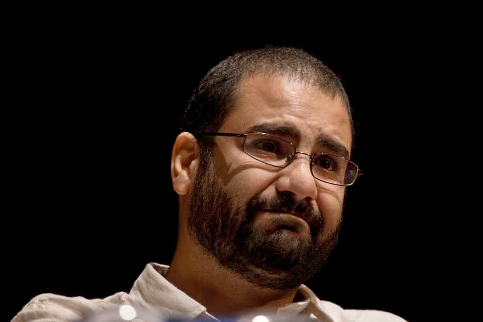 Egypt’s leading pro-democracy activist Alaa Abdel-Fattah has started a full hunger strike (Nariman El-Mofty/AP)