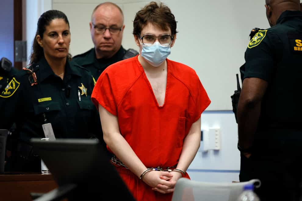 Marjory Stoneman Douglas High School gunman Nikolas Cruz enters the courtroom for his sentencing hearing at the Broward County Courthouse in Fort Lauderdale, Florida (Amy Beth Bennett/South Florida Sun Sentinel via AP/PA)