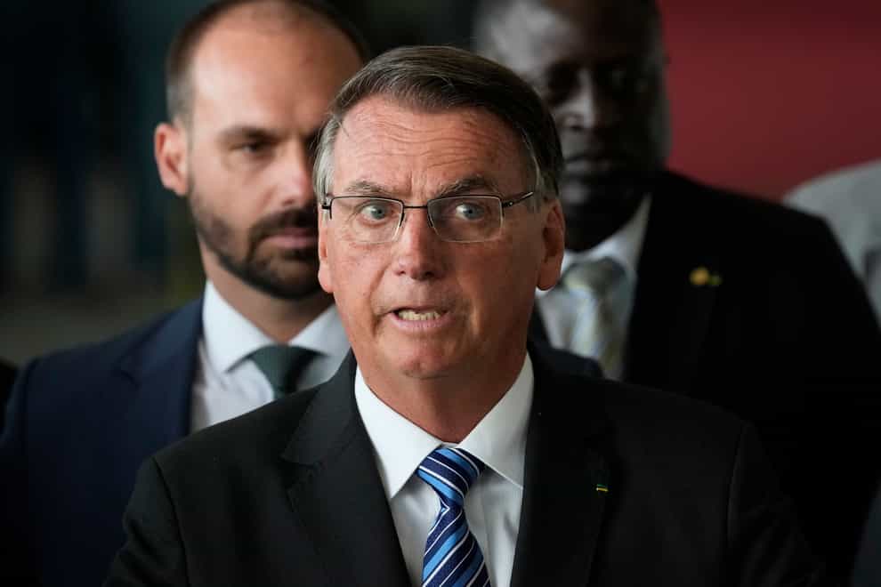 Jair Bolsonaro speaks from his official residence (Eraldo Peres/AP)