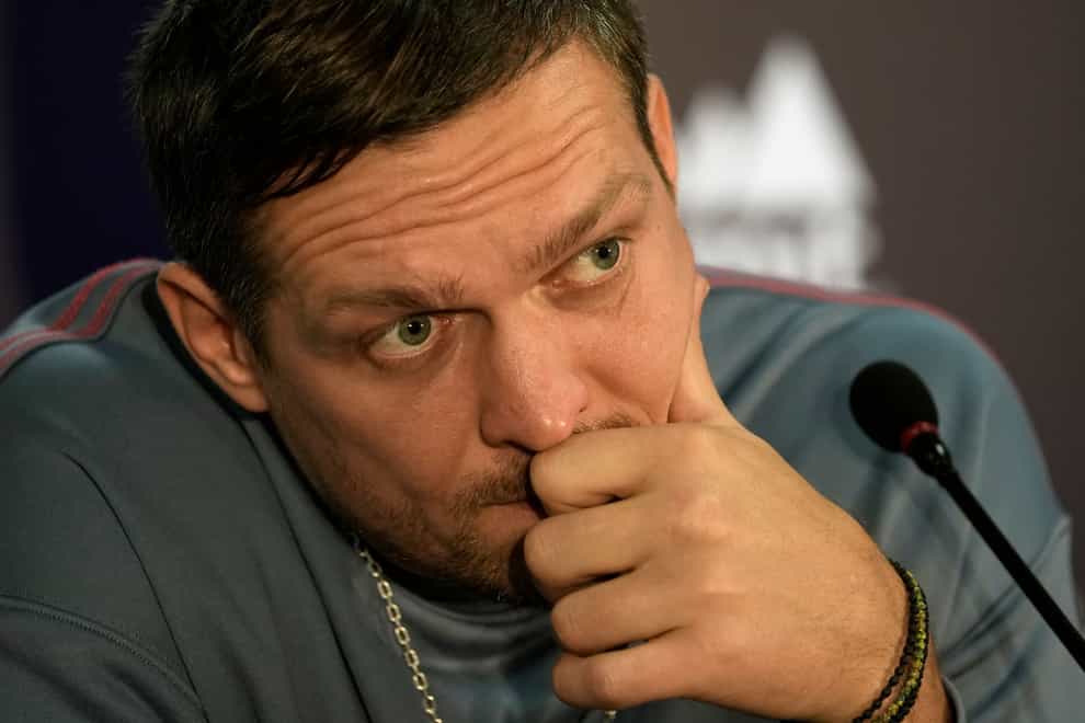 Oleksandr Usyk during a news conference at the Web Summit technology conference in Lisbon on Wednesday (Armando Franca/AP/PA)