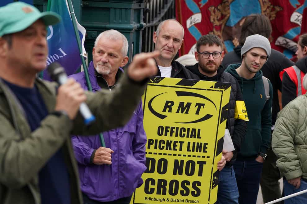 The RMT union will hold another three days of strike action in November (Andrew Milligan/PA)