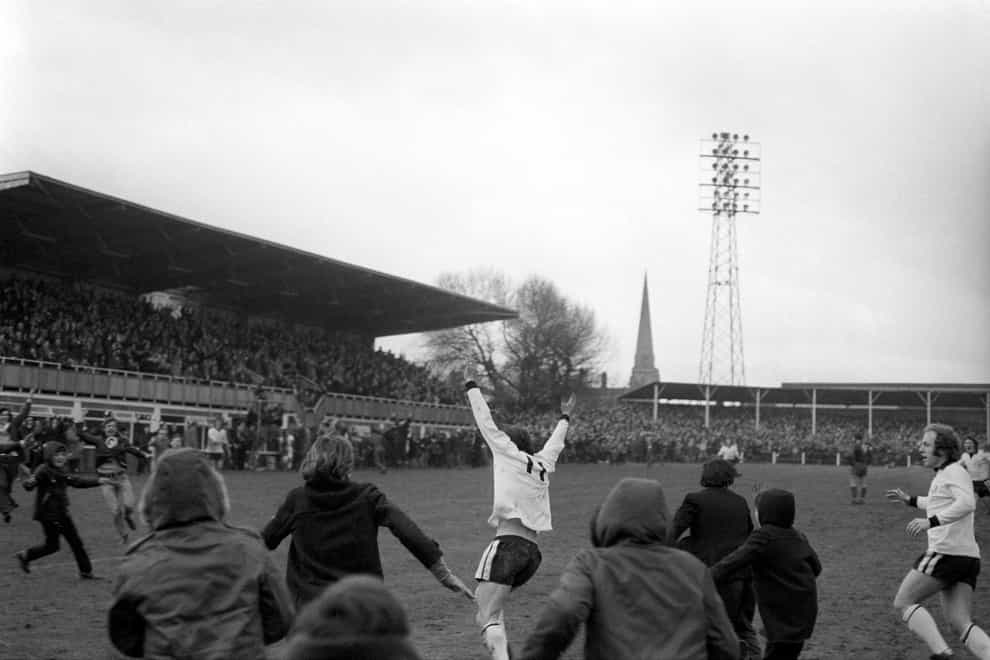 Ronnie Radford celebrates his memorable goal against Newcastle (PA).