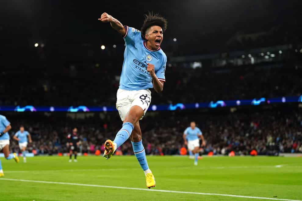 Rico Lewis made history for Manchester City (Nick Potts/PA)