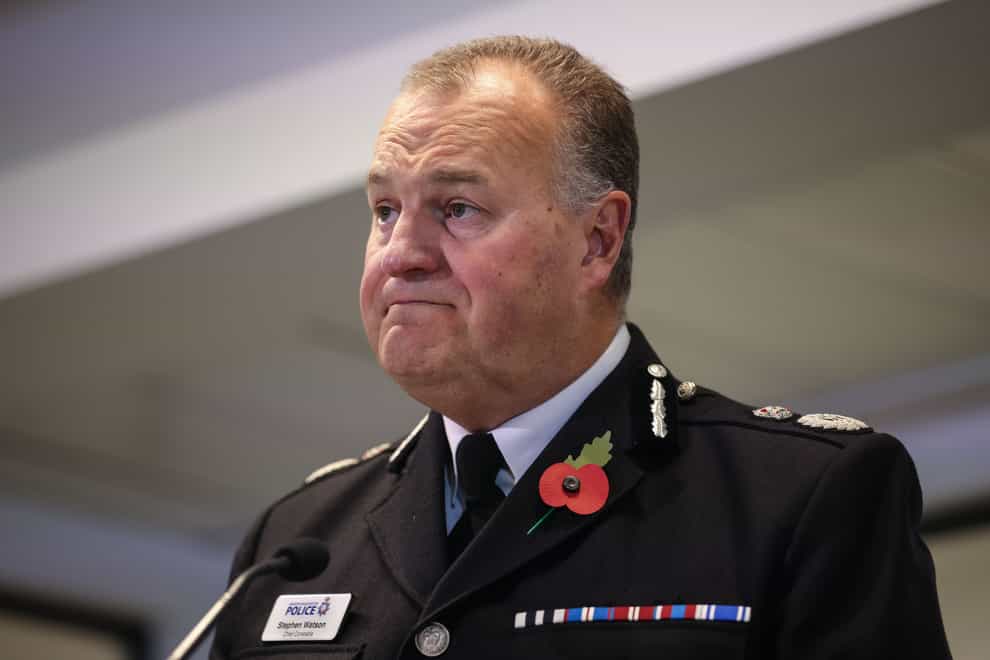 GMP Chief Constable Stephen Watson during a press conference in Manchester (James Speakman/PA)