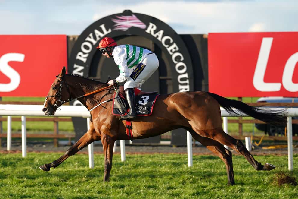 American Mike, here ridden by Jamie Codd when winning the closing Lisburn Bowl INH Flat Race at Down Royal in 2021, returns to the track to make his hurdles debut on Friday (Niall Carson/PA)